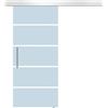 Easycomfort Porta Scorrevole Interna in Vetro Smerigliato e Satinato con Binario B2 e Maniglia per Bagno Cucina Studio Vetro 205x 102.5x 0,8cm