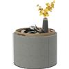 EasyComfort Pouf Contenitore Effetto Lino da 120 kg max con Vassoio a Ribalta, in MDF, 56x56x42 cm, Grigio