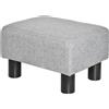 Easycomfort Pouf Poggiapiedi in Tessuto Effetto Lino Imbottito, 40x30x24cm, Grigio