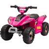 Easycomfort Quad per Bambini Elettrico con Batteria Ricaricabile 6V, e Velocità 2.8-4.6km/h, 72x40x45.5 cm, Rosa