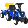 Easycomfort Trattore per Bambini Cavalcabile con Rimorchio, Rastrello e Pala, Gioco Educativo per Bimbi 12-36 Mesi, 91x29x44cm, Blu