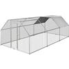 Easycomfort Recinto Gabbia per Galline in Metallo Galvanizzato Impermeabile, Pollaio con Porta e Copertura Oxford, 280x570x195cm