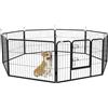EasyComfort Recinto per Cani a 8 Pezzi Modulabili per Interno ed Esterno, in Acciaio , 80x60 cm, Nero