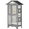 Easycomfort Voliera per Uccelli da Esterno in Legno di Abete, 80.5x57x158.5cm, Grigio Chiaro