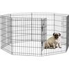 EasyComfort Recinto per Cani e Cuccioli, Box per Animali da 8 Pezzi in Filo di Ferro, 76 x 61cm Nero
