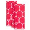 Kate Spade New York Joy Dot - Set di 2 asciugamani da cucina assorbenti, 100% velluto di cotone, colore: rosso/rosa, 43,2 x 71,1 cm