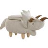 Beliani Pouf Animaletto Forma di Triceratopo Tessuto Grigio Chiaro Gambe in Legno Triceratops