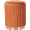Beliani Set di 2 Pouf Contenitore Moderni in Poliestere Arancione Base Oro