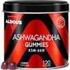 Aldous Bio Ashwagandha Gommose - 120 Caramelle Gommose - Ashwagandha KSM-66 | Integratore Antistress, Relax - Radice Withania Somnífera - Supporto Energia e Vitalità - Vegan - ALDOUS