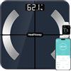 Healthkeep Bilancia Intelligente Impedenziometrica Bluetooth con App, Bilancia Digitale Smart per Grasso Corporeo, BMI, Peso, Massa Muscolare, Acqua Corporea, Proteine, Metabolismo Basale (BMR) - Nero