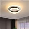 SENQIU Plafoniera LED Soffitto Moderna, 24W 2700LM Lampada da Soffitto | Rotondo di Creativo Design a Doppio Strato, 3000K Luce Calda, Plafoniere in Acrilico per Soggiorno, Corridoio, Cucina