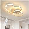 Riserva Plafoniera LED Soffitto Dimmerabile 64W, Forma di Cuore Bianca | Lampada da Soffitto Moderna con Telecomando/APP per Camera da Letto, Soggiorno, Cucina, Φ50cm