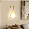Goeco Applique da Parete Interno E27 Lampada da Parete Oro di Vetro | con Paralume Moderno Ø15CM, Lampada a Muro Minimalista per Scale Soggiorno Camera da Letto Corridoio, Lampadine non Incluse