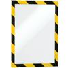 DURABLE Cornice Duraframe Security - adesiva - pannello magnetico - A4 (21 x 29,7 cm) - giallo-nero - Durable (unità vendita 2 pz.)