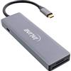 InLine® 33271O Multi Hub InLine® USB 3.2 Tipo C (3x USB-A 5Gb/s + USB Tipo-C (PD 100W), Cardreader, HDMI 4K@30Hz), OTG, custodia in metallo