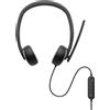 DELL WH3024 Auricolare Cablato A Padiglione Musica e Chiamate USB tipo-C Nero