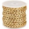 Boutigem Catene a maglia barbazzale in alluminio, 5 m, non saldate, intrecciate, dorate, 7 x 4 x 1,2 mm, per la creazione di gioielli