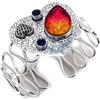 "Fatto a mano" Bracciale in argento sterling 925 con topazio blu in tormalina bicolore...