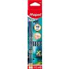 Maped - Matite in grafite HB Dragon - Matite con gommino - Forma triangolare ergonomica - Barattolo da 72