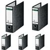 Leitz Esselte Leitz 10750000 - Cartellina portadocumenti, formato A5, larghezza 75 mm, con foro per le dita, dorso in cartoncino nero (Confezione da 5)