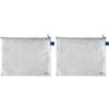 VELOFLEX 2704000 - Busta con zip DIN A4, busta portadocumenti in PVC rinforzato con tessuto, trasparente, 1 pezzo (Confezione da 2)