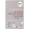 Miquelrius - Ricambio agenda annuale 2025, 16 mesi, vista settimanale, ricambio agenda ad anelli, formato attivo 117 x 182 mm, ricambio agenda 6 anelli, spagnolo, portoghese e inglese