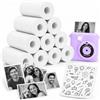 JADUFHU Carta Termica per Fotocamera Istantanea, 10 Rotoli | 57x25mm Senza Nucleo, Resistente all'Acqua e agli Oli, Mini Portatile