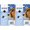 Epson T071 Serie Ghepardo, Cartuccia Originale Getto d'Inchiostro DURABrite Ultra, Formato Standard, Nero (Confezione da 2)