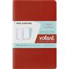 MOLESKINE (PUNXES) Moleskine Volant Journal, Set 2 Quaderni con Pagine a Righe Staccabili, Copertina Morbida, Colori Arancione Corallo e Blu Acquamarina, Formato Pocket 9 x 14 cm, 124 Pagine