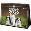 Finocam - Calendario da tavolo 2026, vista mensile, gennaio - dicembre 2026 + settembre 2025 (4 mesi) ridotto, calendario 2026, immagini cani e gatti, spagnolo