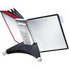 Durable 563200 Sherpa Table 10, Leggio da Tavolo, 10 Pannelli, Formato A4, Cavalierini Rimovibili, Estendibile, Rosso/Nero