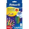 Pelikan Matite Colorate Acquarellabili con Pennello, Colori Intensi e Lavabili, Legno Certificato FSC, Ideali per la Scuola, per Bambini e Adulti, Astuccio 12 Matite Colori Assortiti