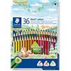 STAEDTLER Noris colour 187 Matite colorate - 36 colori, triangolare | Fusto triangolare ergonomico per bambini & adulti, colori vivaci - legno PEFC - Art.-Nr. 187 CD36