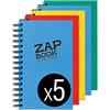 Clairefontaine 8355C Quaderno Spiralato Zap Book - 160 Fogli Carta per Schizzi 100% riciclata - A5 14.8x21 cm 80 g - Copertine colori Assortiti - Pacco da 5 Quaderni