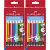 Faber-Castell - Set di matite colorate cancellabili, 12 pezzi (Confezione da 2)