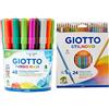 Giotto Turbo Maxi - Barattolo Da 48 Pennarelli A Punta Larga, 5 mm, Super Lavabili & Stilnovo Astuccio Da 24 Matite A Pastello Colorate, 3.3Mm, Multicolore, ‎24 Unità (Confezione da 1)