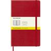 Moleskine Classic Notebook, Taccuino a Quadretti, Copertina Rigida e Chiusura Elastica, Formato Large 13 x 21 cm, Colore Rosso Scarlatto, 240 Pagine
