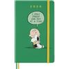 Moleskine Peanuts Daily Planner, Agenda Giornaliera 2026 12 Mesi, con Copertina Rigida, Chiusura Elastica e Adesivi a Tema, Formato Large 13 x 21 cm