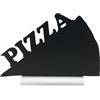 SECURIT - Lavagna Da Tavolo Silhouette Pizza - Con Pennarello - 24x34x6cm | Base in Alluminio - Inserto Rimovibile - Doppia Faccia - Per Interno ed Esterno