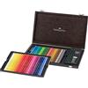 FABER-CASTELL - matite colorate Polychromos, 48 colori, in astuccio | 48 matite artistiche con mina da 3,8 mm, incluse 2 matite, gomma e temperino in valigetta di legno