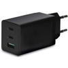 KSIX smart your tech Caricatore di rete Ksix, carica ultra rapida 67 W, tecnologia GAN, Multiporta 2 USB-C e 1 USB-A, Nero