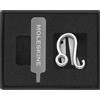 Moleskine Pin per Taccuino o Agenda Leone, Spilla Simbolo Zodiacale, Personalizza la Chiusura con Elastico, Idee Regalo Personalizzato, Colore Argento