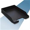Detectalia Vassoi Portadocumenti di Plastica, Formato A4, Nero - Organizzatore da Scrivania e Cesto per la Posta Impilabile per Ufficio, 35 x 25 x 5,2 cm