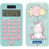 Lexibook, Unicorno, Calcolatrice Tascabile con Copertura Protettiva, Funzioni Classiche e Avanzate, a Batteria e Solare, Blu/Rosa, C45UNI