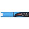 Uni-Ball - Pennarello per vetri e gesso UNI CHALK PWE-8K Azzurro | Pennarelli con punta a cuneo da 8 mm per finestre, lavagne e specchi