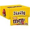 M&M's Confetti al Cioccolato con Arachidi Croccanti 24 Bustine da 45g | Confetti di cioccolato al latte con arachidi tostate, formato multipack ideale per l'ufficio e da condividere