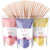 MK Misskandy since 2019 Misskandy® zucchero filato per macchina - Confezione da 3 * 160Gr - (Aromi naturali): Aromi: Fragola/Blueberry/Lemonio/Polvere di zucchero+ 20 bastoncini (gratis)