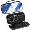 Konix FFF Borsa di trasporto e protezione Carry Bag per Nintendo Switch 2 - Tasca in rete per accessori - 8 scomparti per giochi - Blu, bianco e rosso