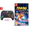 PDP Nintendo Switch Afterglow Wave- Wireless- Black + Crash Bandicoot 4 - It's about time - Nintendo Switch