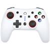 Konix Controller wireless Snow per Nintendo Switch e Switch 2 - Autonomia 12 ore - Bluetooth 5.0 10 m - Funzioni Turbo e Auto - Illuminazione RGB - Bianco